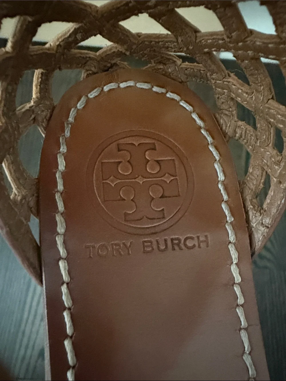 Tory Burch Tan Leather Strappy Gladiator Sandals